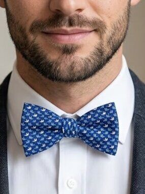 Van Laack Silk Elephant Republican blue print bowtie